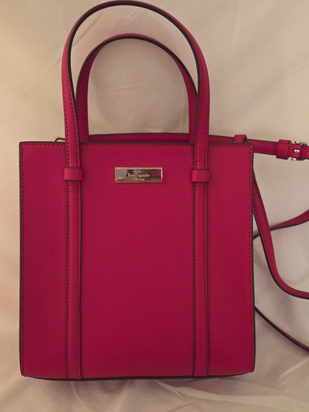 Chic Kate Spade cherry red mini tote with matching cardholder